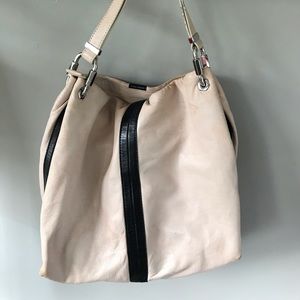 Michael Kors pink leather bucket bag purse large